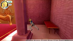 in this hentai game, futanari blonde fights brunette and gets taken in the ass