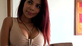 yo, this fit latina redhead gives a sloppy blowjob and takes a hard pounding at home.