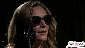 lezdom clamping dyke pussy with dildo