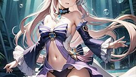 Ai illustration of anime hentai with big tits