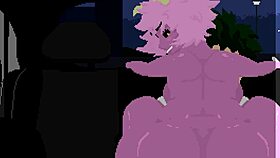 I have wild car sex with Mina, riding her big cock in this cartoon show.