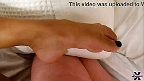 asian milf maxine x gets foot job bj and hard fuck in pantyhose