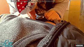 Stepbrother and stepsister help each other cum in panties