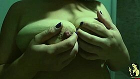 BBW in trailer relaxes with vibrator and shows off her big tits