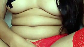 Is this teen 18+ Raissa Conte teasing with her big ass in red lingerie?