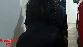 dotado devoured the brunette big ass in garage, living room, bedroom, filling her pussy with cum