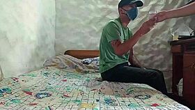 Horny seller bends me over for big cock in pussy on new year's