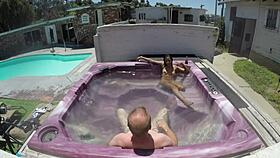 A tantalizing bath time scene: Dayanara in a hot video