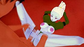 Can you resist Vados from Dragon Ball giving a footjob and licking feet in this hentai clip?