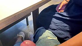 i love this milf's sloppy handjob in public