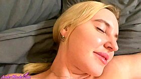 boyfriend wakes up hot blonde babe for intense pussy fingering. she's moaning from his touch!