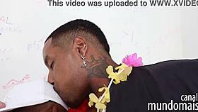 three black guys in bathroom orgy 😈