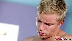 In this reality scene, a gay amateur bodybuilder gives a blowjob to a muscular European guy.