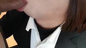 japanese shemale yurika gives an intense blowjob