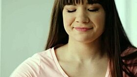 Watch the college girl massage the busty mom's big tits? It's getting so romantic and lesbian!