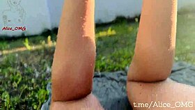 Young babe obediently gives herself to the neighbor's man in her garden adventures