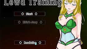 Episode 1 of the lewd elf's training game where she gets naked.