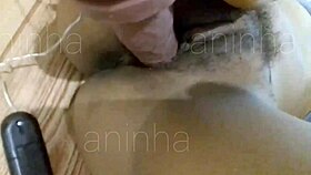 First time using dildo in tight ebony pussy, wow! 😍