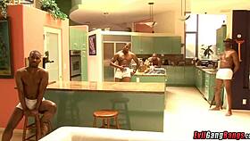 She must be dreaming of a wild orgy with monster cocks