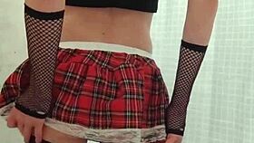 Gay Crossdressing Teen Strokes Cock Solo