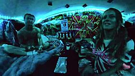 Blonde camper strips naked for big cock fun in alaska wilderness