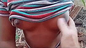 showing off new panties to the neighbor