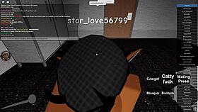 ebony whore rides big black cock in roblox style!