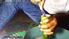 home pussy made by the use of cucumber