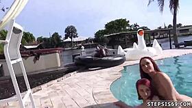 amateur blonde teen with huge tits tries threesome for first time