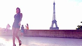 Melena Maria Rya Stuns in Public Outdoor Scene in Paris