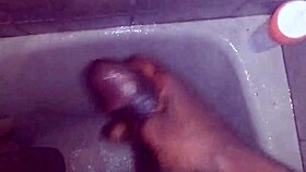 jerking off in the shower with a massive black cock, what a steamy surprise