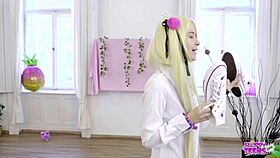 sweety plum in cosplay licks shoes and gets ravaged