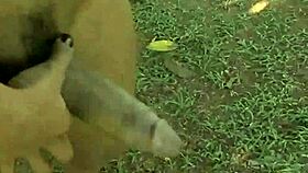 Foxy brunette relaxes outdoors in casual solo moment