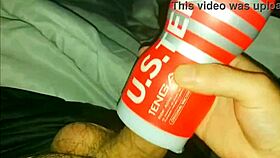 Cory Bernstein edges his big dick into a toy and cums hard