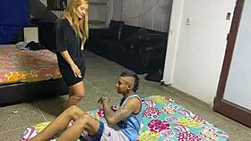 My stepbrother's workout turns me on, so I make him fuck my pink pussy