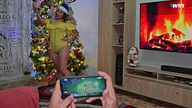 Fucking my beautiful Colombian friend on Christmas!