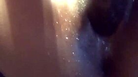 Squirting Ebony Babe Toys Pussy with Dildo Before Creampie. Lesbian Fun Ensues.