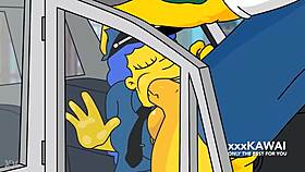 police marge arrests snake but he fucks her