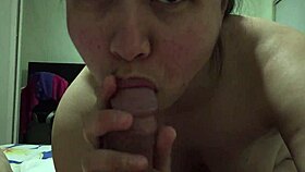 Look at this asian milf playing with my cock in pov