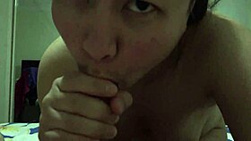 Look at this asian milf playing with my cock in pov