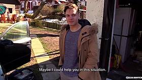 Czech hunter says, 'pleasure my cock then I'll penetrate your tight ass'