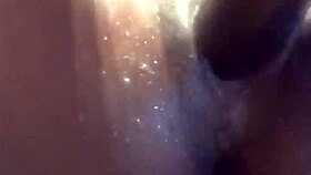 Squirting Ebony Babe Toys Pussy with Dildo Before Creampie. Lesbian Fun Ensues.