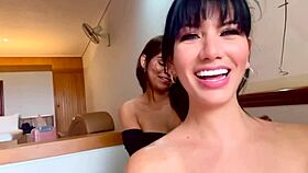 Latina Lesbians Licking Big Tits On Sofa 😘