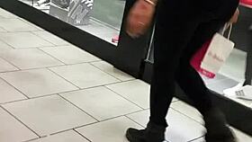 Big black ass in leggings getting anal at the shop