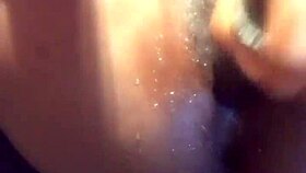 Squirting Ebony Babe Toys Pussy with Dildo Before Creampie. Lesbian Fun Ensues.