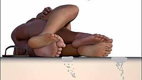 in this 3d comic, an old milf humiliates her cuckold husband with foot fetish adultery