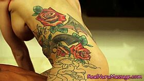tattooed wam masseuse gives blowjob and handjob during nuru massage 💦