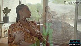 does huge natural tits ebony model nyla show everything?