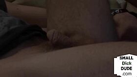 cfnm milfs femdomly jerk small 18+cock guy and laughing to him