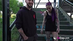 Barbara Morello goes wild in public blowjob for porn debut! Wow!